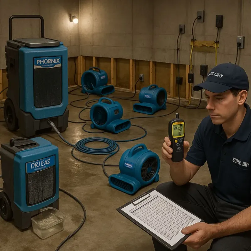 Structural Drying and Dehumidification process in Greenacres City, FL